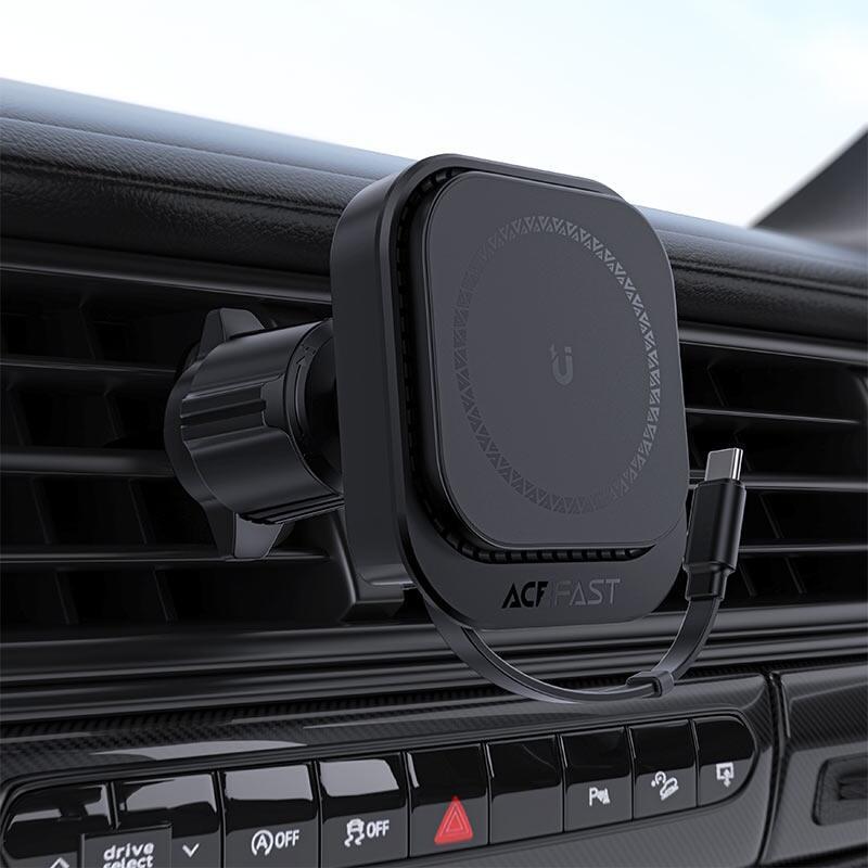 Автомобільне кріплення для смартфона D32 Magnetic wireless charging Acefast (6974316283225) (1827409)