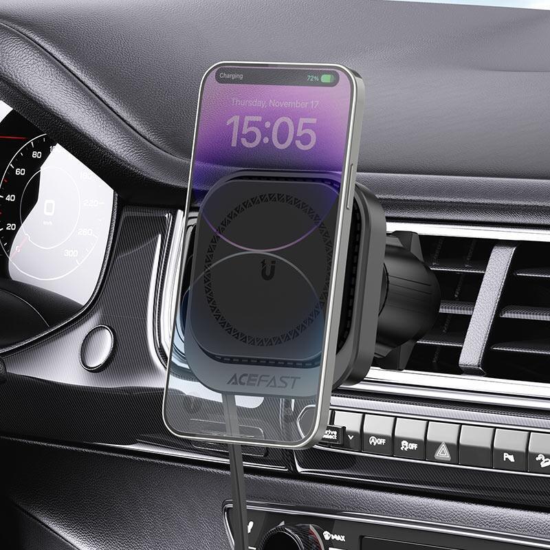 Автомобільне кріплення для смартфона D32 Magnetic wireless charging Acefast (6974316283225) (1827409)