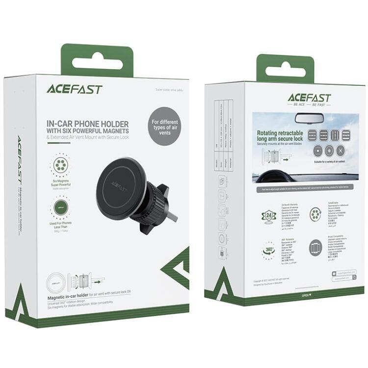 Автомобільне кріплення для смартфона D6 air outlet magnetic Acefast (6974316281160) (1827411)
