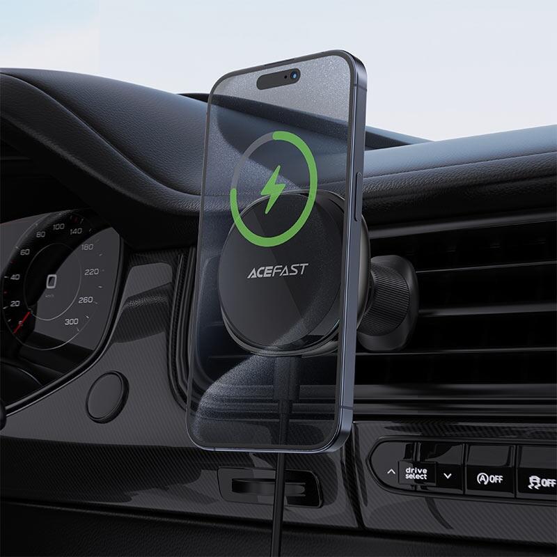 Автомобільне кріплення для смартфона D31 Magnetic wireless charging Acefast (6974316283218) (1827412)