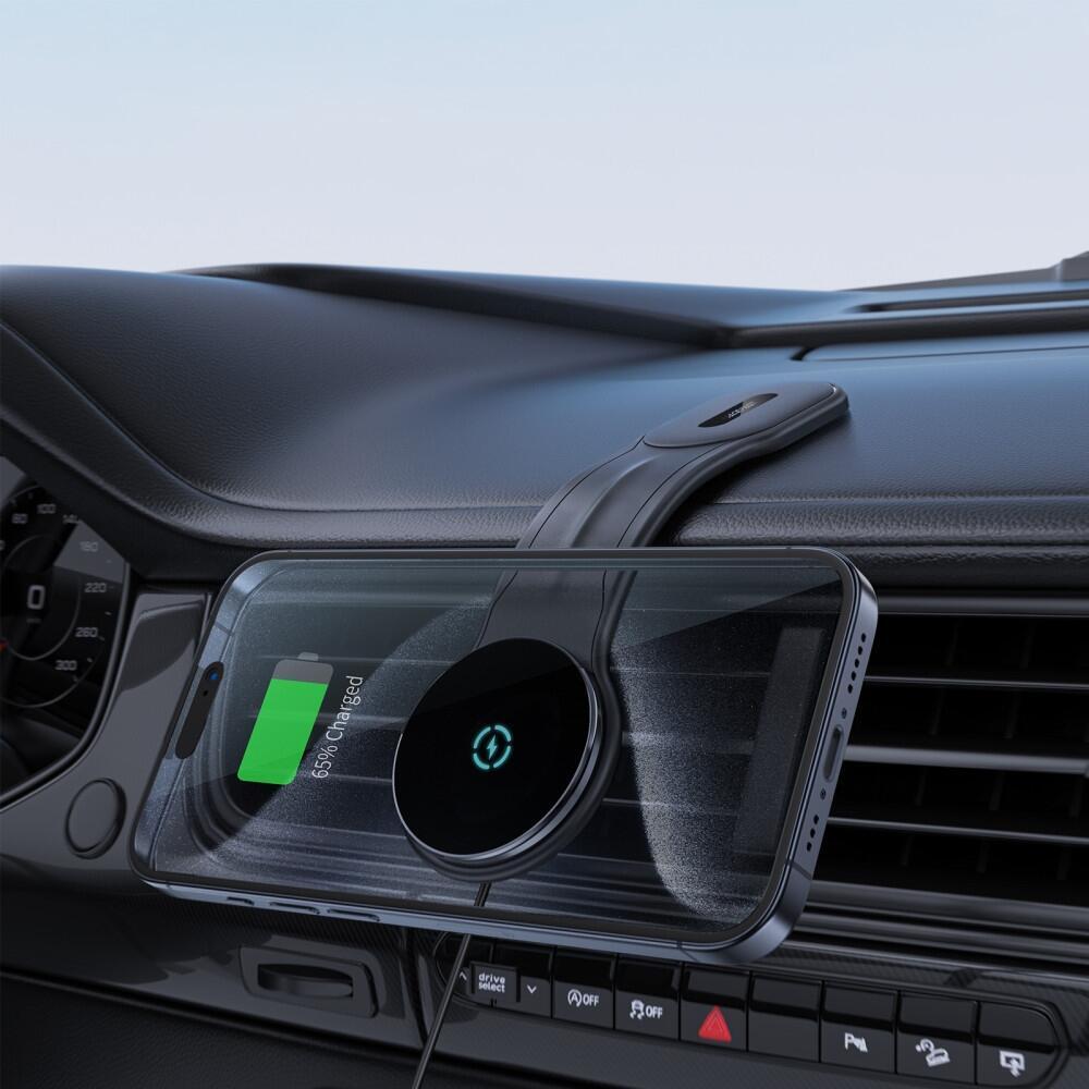 Автомобільне кріплення для смартфона D21 Magnetic wireless (на панель) Velcro Acefast (6974316282907) (1827413)