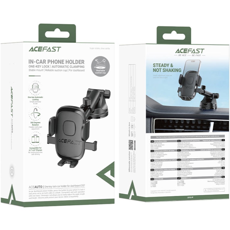 Автомобільне кріплення для смартфона D57 one-key lock Acefast (6974316284727)