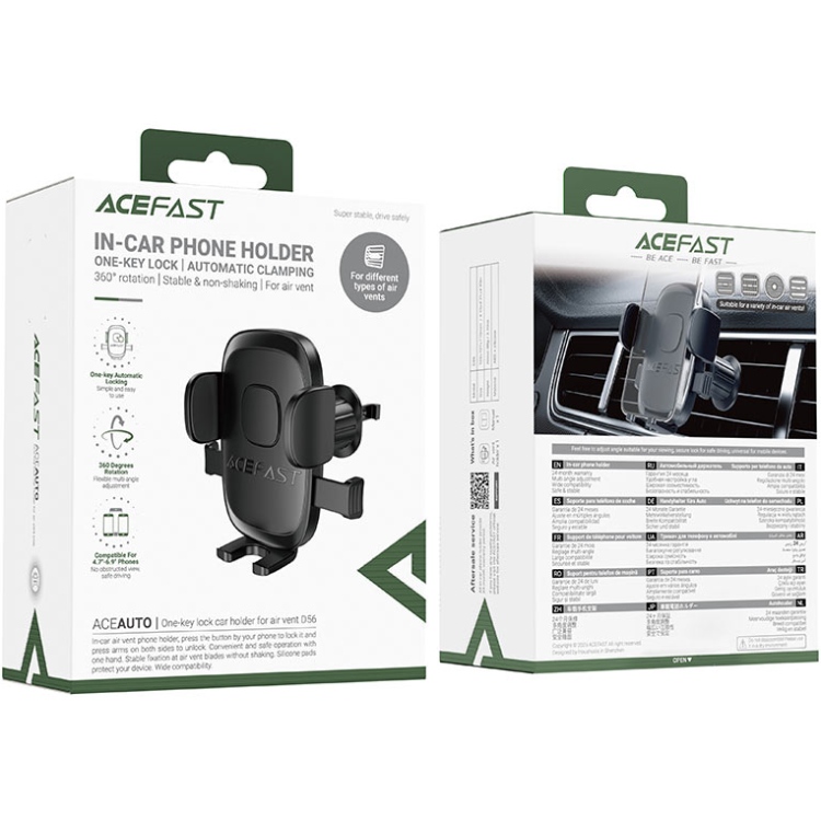 Автомобільне кріплення для смартфона D56 one-key lock Acefast (6974316284710)