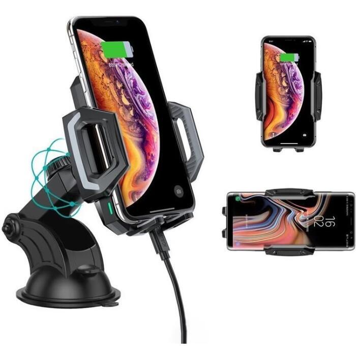 Автомобільне кріплення Choetech з 15W Fast Wireless Charger 4.7-7.2