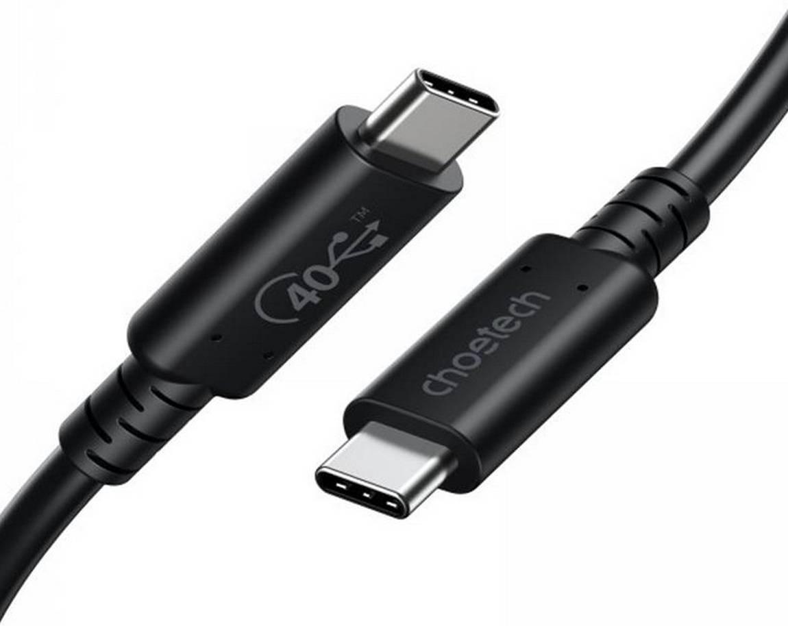 Дата кабель USB-C to USB-C 0.8m USB 4 100W 40Gbps 8K60Hz Choetech (XCC-1028)
