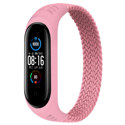 Ремінець BeCover Elastic Nylon Style для Xiaomi Mi Smart Band 5/Mi Smart Band 6 Size L Pink (706163)