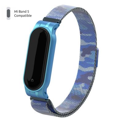 Ремінець Armorstandart Milanese Magnetic Band для Xiaomi Mi Band 5/Mi Band 6 Khaki Blue (ARM56856)