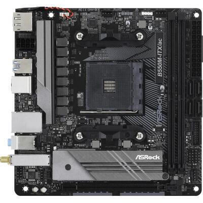 Mатеринська плата sAM4 AMD B550 2xDDR4 HDMI/DP 2xM .2  GbE LAN mini-ITX  B550M-ITX/AC ASROCK (B550M-ITX/AC)