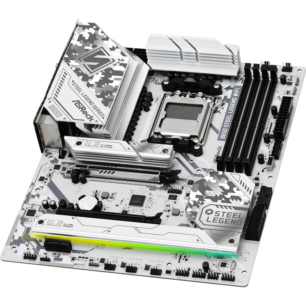 Mатеринська плата sAM5 AMD B650 4xDDR5 HDMI/DP 3xM .2 2.5GbE LAN ATX B650 STEEL LEGEND WIFI ASROCK (B650 STEEL LEGEND WIFI)