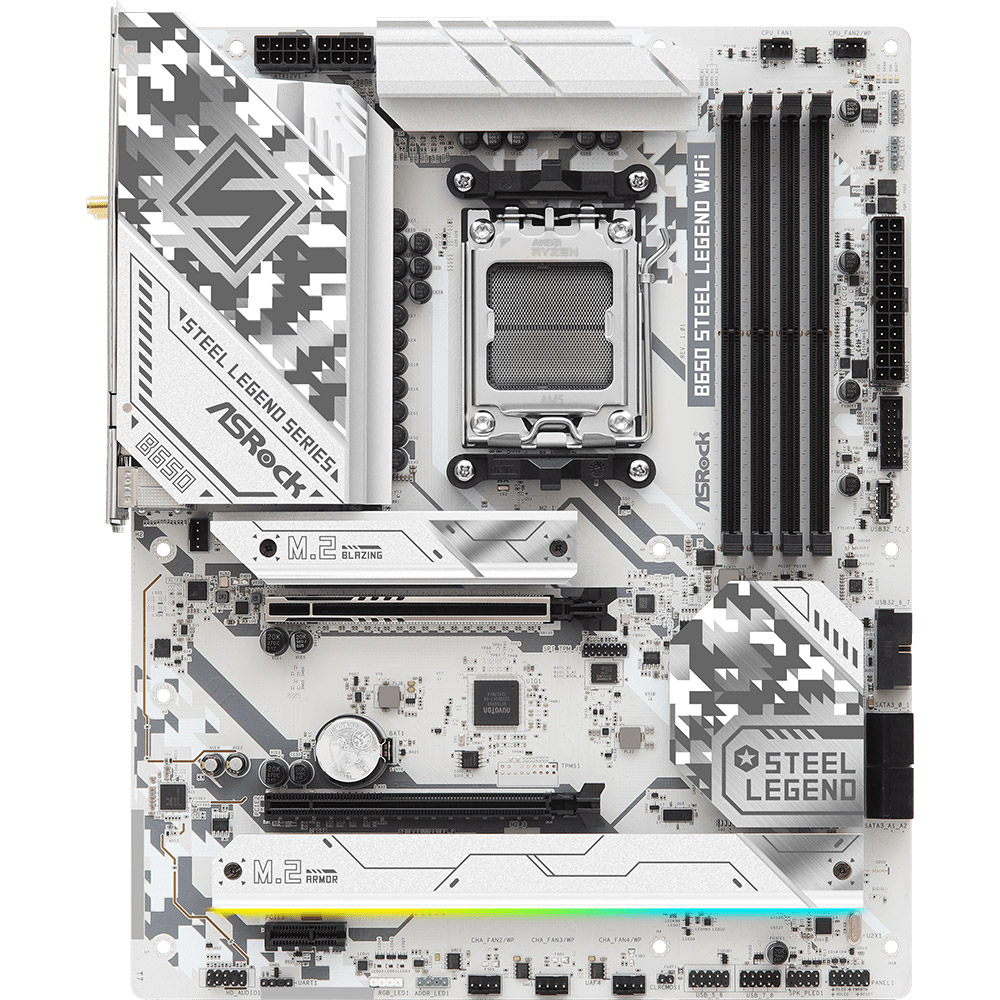 Mатеринська плата sAM5 AMD B650 4xDDR5 HDMI/DP 3xM .2 2.5GbE LAN ATX B650 STEEL LEGEND WIFI ASROCK (B650 STEEL LEGEND WIFI)