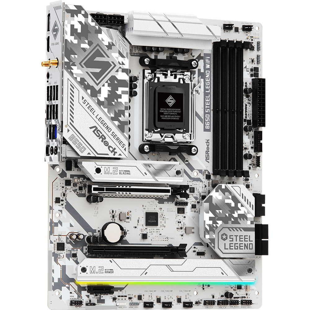Mатеринська плата sAM5 AMD B650 4xDDR5 HDMI/DP 3xM .2 2.5GbE LAN ATX B650 STEEL LEGEND WIFI ASROCK (B650 STEEL LEGEND WIFI)