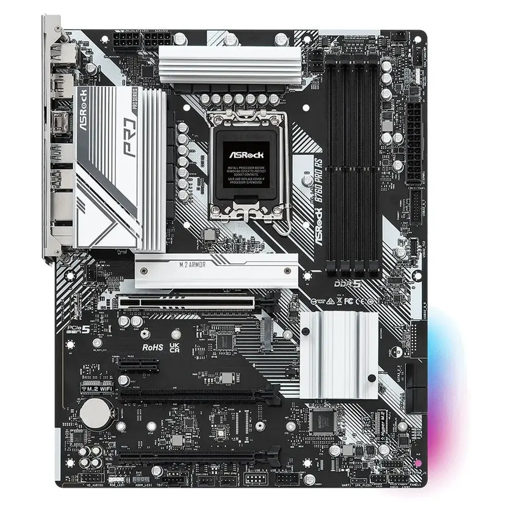 Mатеринська плата s1700 Intel B760 DP/HDMI/eDP 4xM .2 4xDDR5 2.5GbE LAN ATX B760 PRO RS ASROCK (B760 PRO RS)