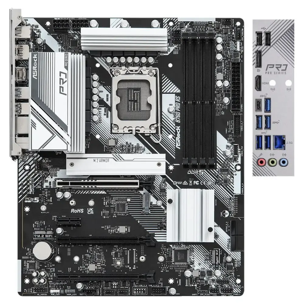 Mатеринська плата s1700 Intel B760 DP/HDMI/eDP 4xM .2 4xDDR5 2.5GbE LAN ATX B760 PRO RS ASROCK (B760 PRO RS)