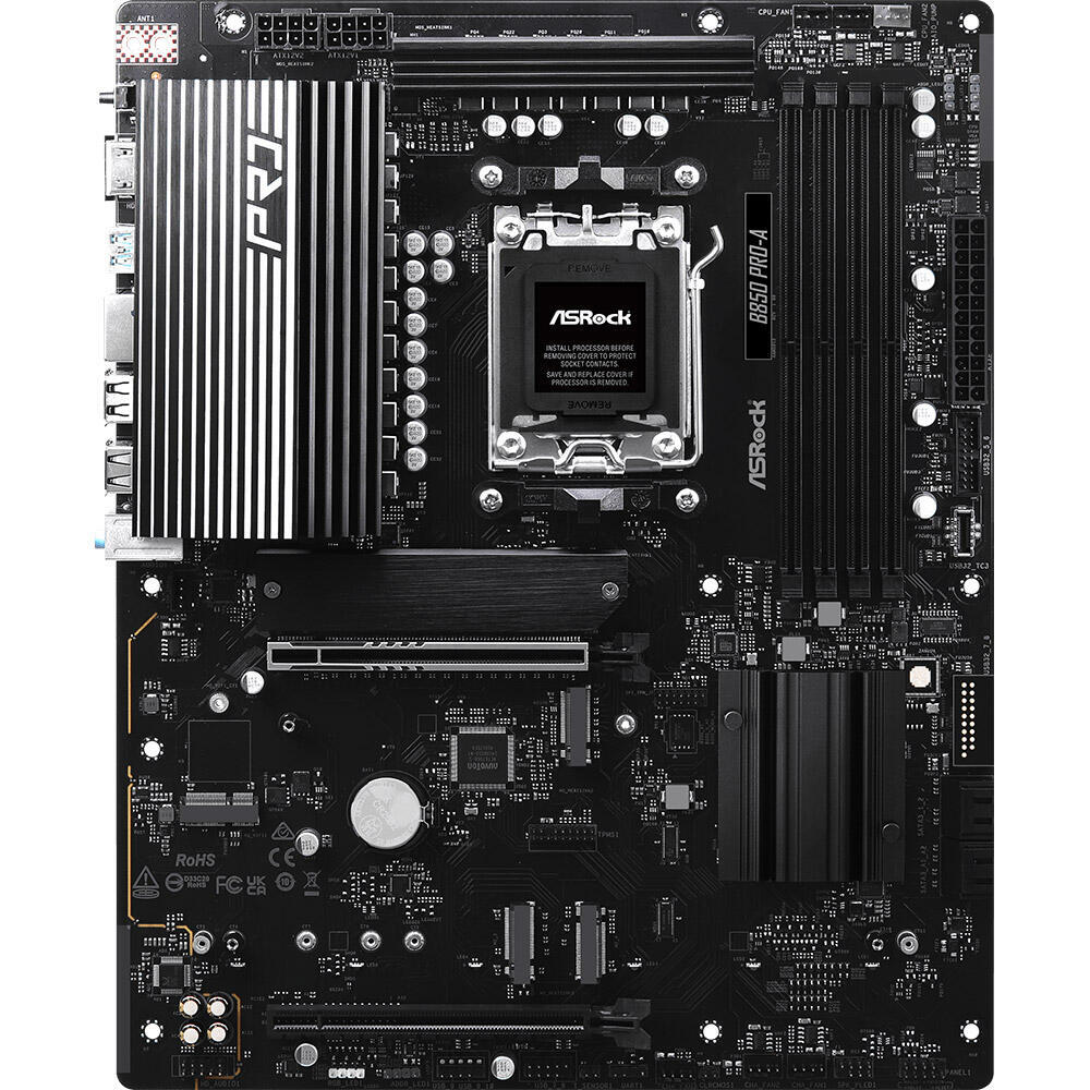 Mатеринська плата sAM5 AMD B850 4xDDR5 HDMI/USB3.2  4xM.2 2.5GbE LAN ATX B850 PRO-A ASROCK (B850 PRO-A)