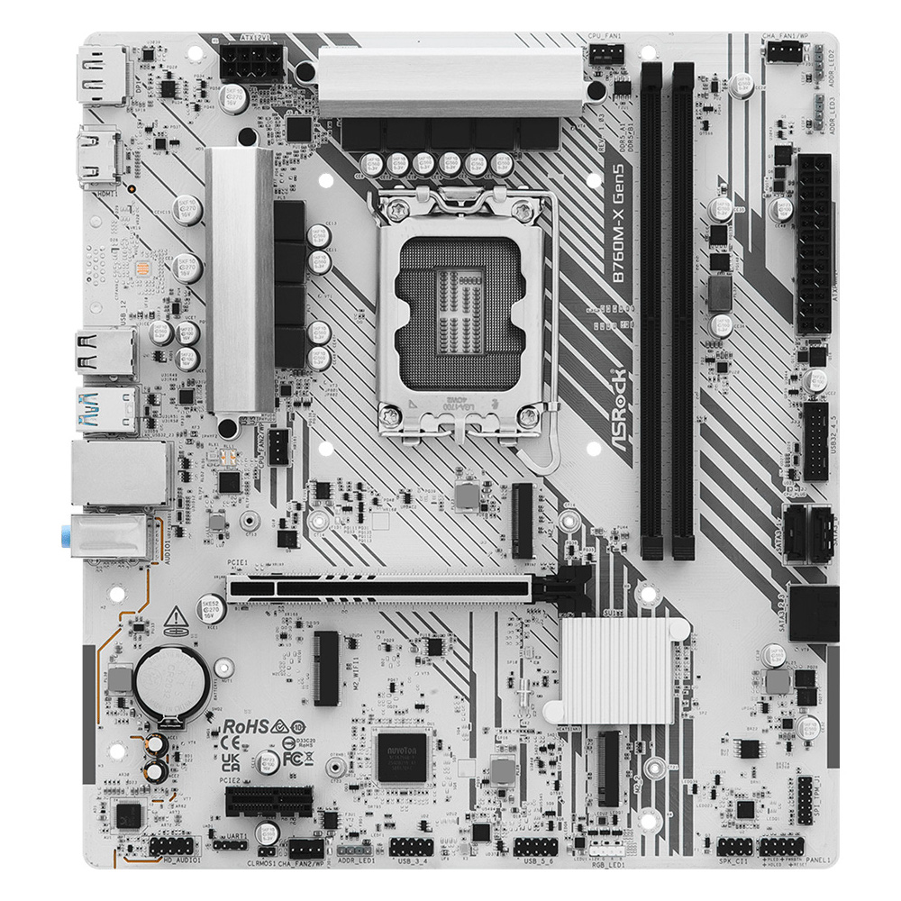 Mатеринська плата s1700 Intel B760 DP/HDMI 2xM.2 2 xDDR5 2.5GbE LAN mATX  B760M-X GEN5 ASROCK (B760M-X GEN5)