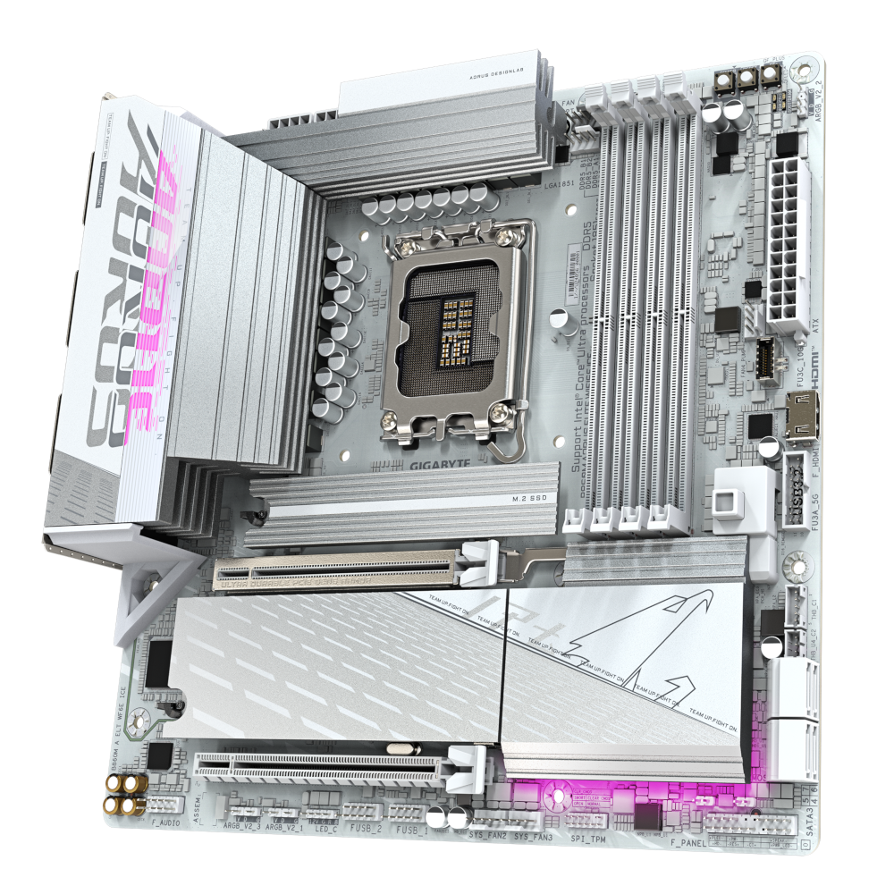 Mатеринська плата s1851 Intel B860 DP/2xHDMI/USB4- С  3xM.2 2.5GbE LAN mATX B860M AORUS ELITE WIFI6E ICE GIGABYTE (B860M AORUS ELITE WIFI6E ICE)