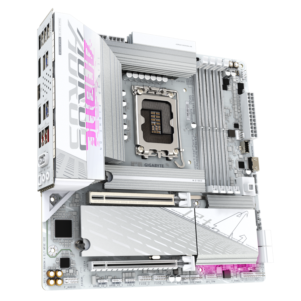 Mатеринська плата s1851 Intel B860 DP/2xHDMI/USB4- С  3xM.2 2.5GbE LAN mATX B860M AORUS ELITE WIFI6E ICE GIGABYTE (B860M AORUS ELITE WIFI6E ICE)