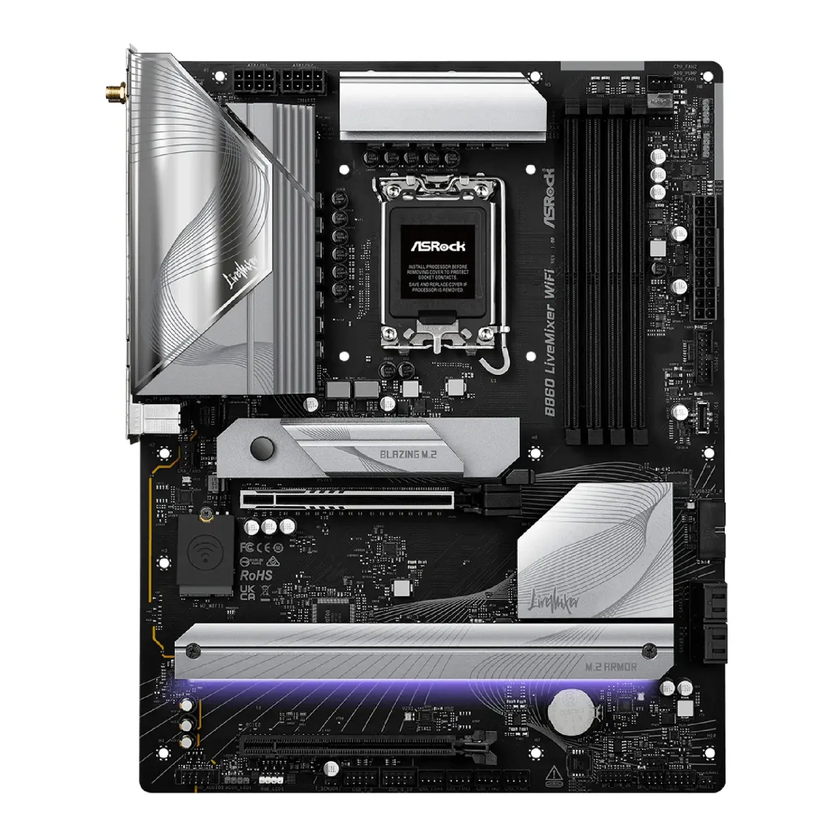 AsRock B860 LiveMixer WiFi (1851/B860, 4*DDR5, 2*PCIex16, HDMI/TB4, 4xSATA, 3xM.2, 2.5Glan, 7.1ch, A (B860 LiveMixer WiFi)