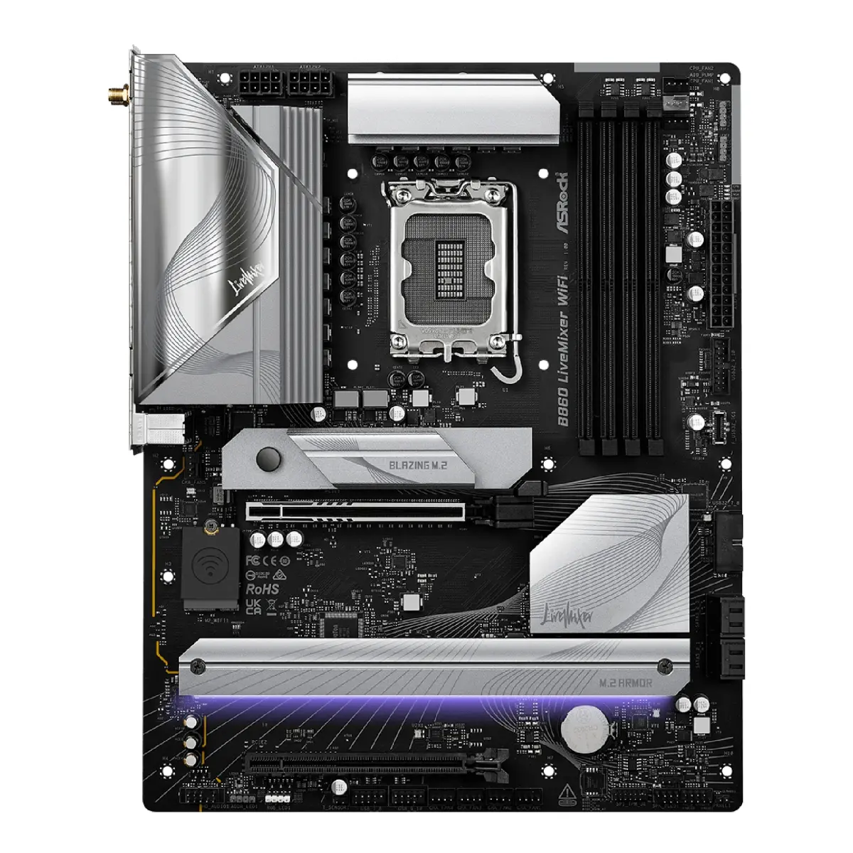 AsRock B860 LiveMixer WiFi (1851/B860, 4*DDR5, 2*PCIex16, HDMI/TB4, 4xSATA, 3xM.2, 2.5Glan, 7.1ch, A (B860 LiveMixer WiFi)