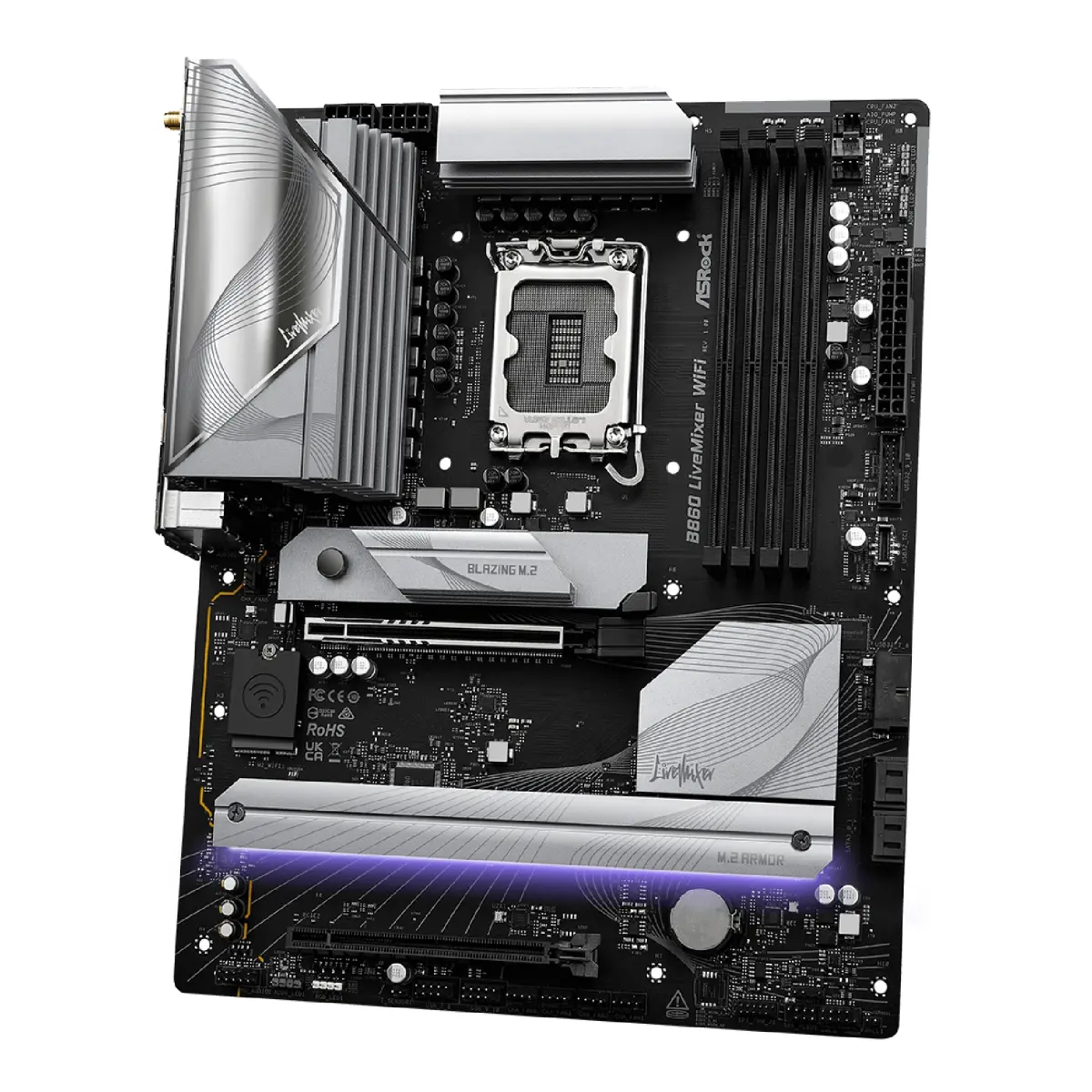 AsRock B860 LiveMixer WiFi (1851/B860, 4*DDR5, 2*PCIex16, HDMI/TB4, 4xSATA, 3xM.2, 2.5Glan, 7.1ch, A (B860 LiveMixer WiFi)