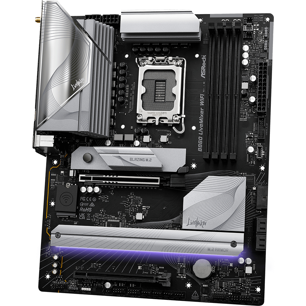 AsRock B860 LiveMixer WiFi (1851/B860, 4*DDR5, 2*PCIex16, HDMI/TB4, 4xSATA, 3xM.2, 2.5Glan, 7.1ch, A (B860 LiveMixer WiFi)