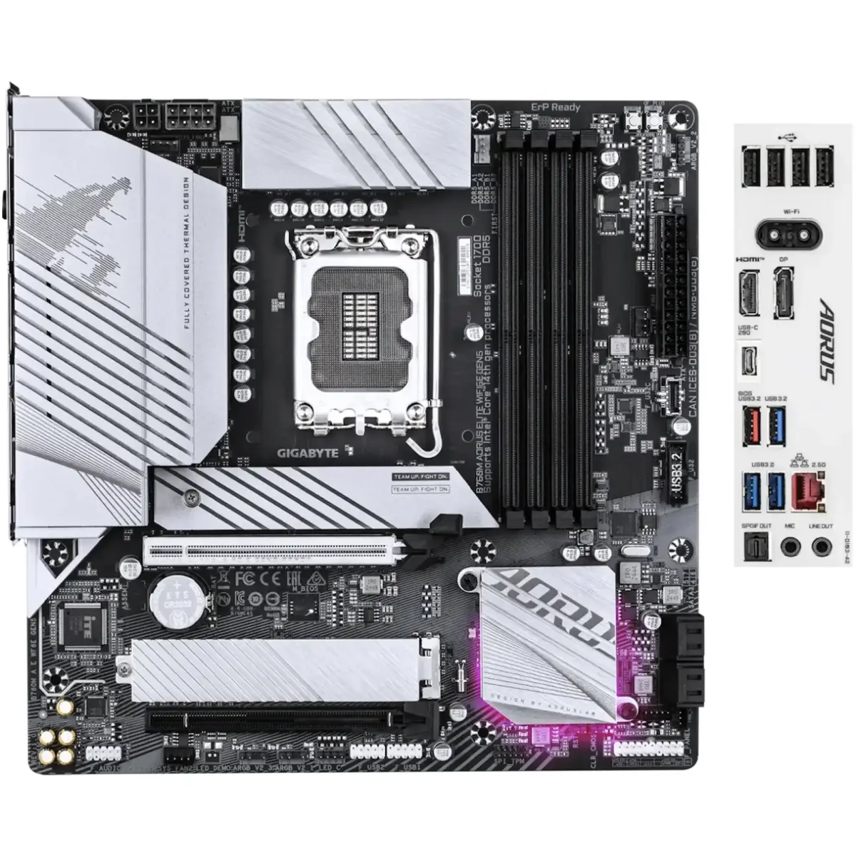 Mатеринська плата s1700 Intel B760 HDMI/DP 4xDDR5  2xM.2 2.5GbE LAN mATX PCI Express x16 slot, suppor B760M AORUS ELITE WIFI6E GEN5 GIGABYTE (B760M AORUS ELITE WIFI6E GEN5)