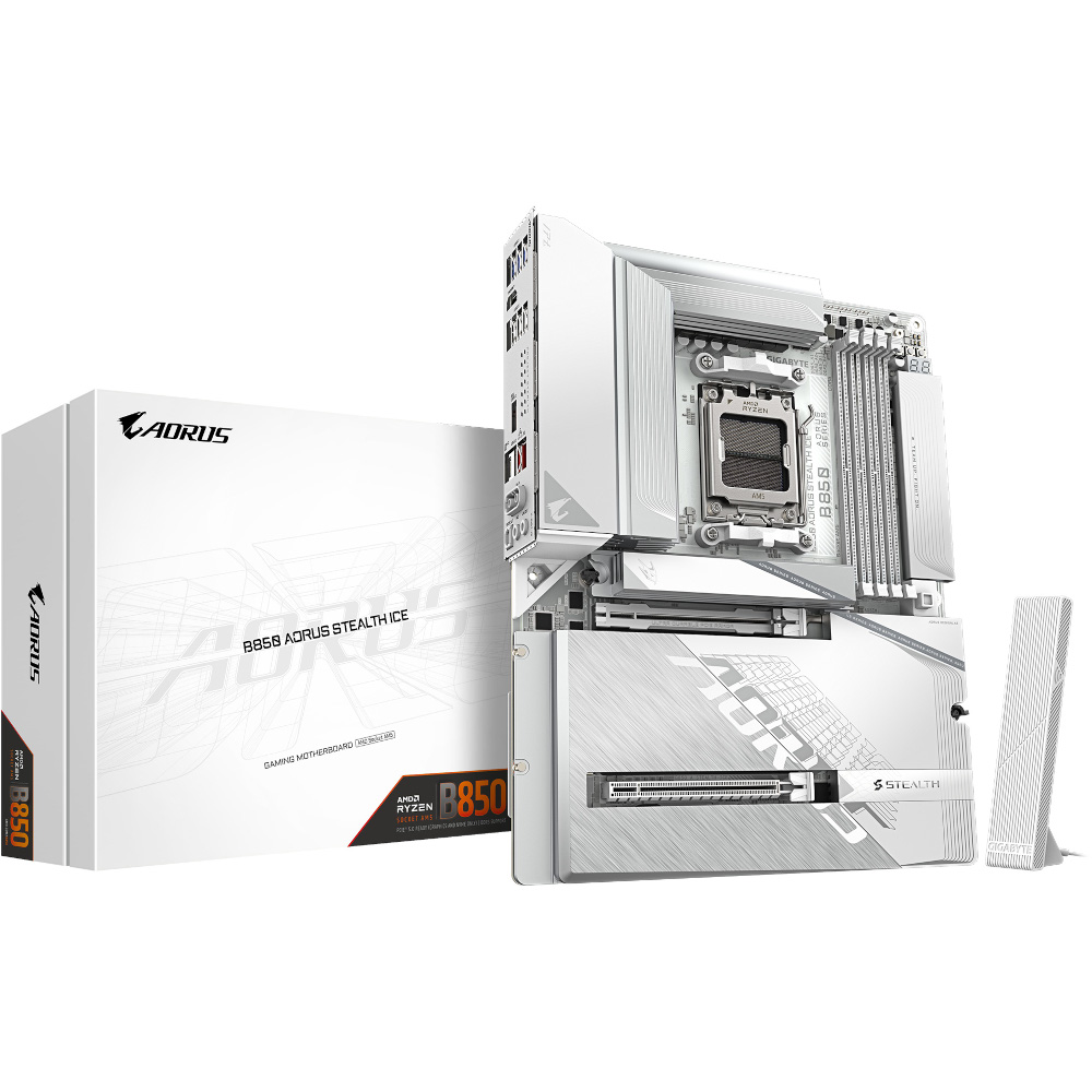 Mатеринська плата GIGABYTE B850 AORUS STEALTH ICE