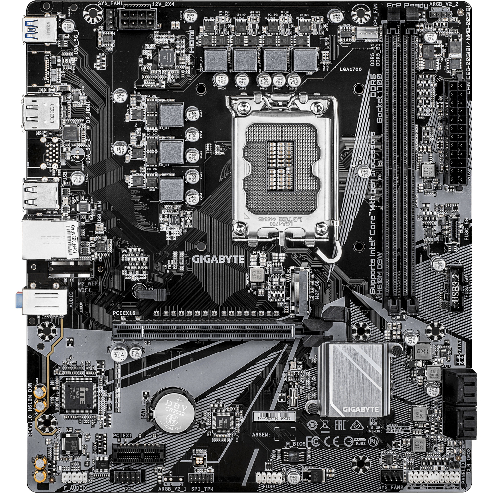 Mатеринська плата s1700 Intel H610 HDMI/DP 1xM.2 G bE LAN mATX  H610M D3W GIGABYTE (H610M D3W)