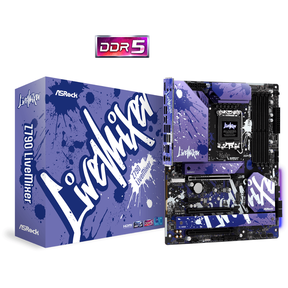 Mатеринська плата s1700 Intel Z790 DP/HDMI/eDP 5xM .2 4xDDR5 2.5GbE LAN ATX Z790 LIVEMIXER ASROCK (Z790 LIVEMIXER)