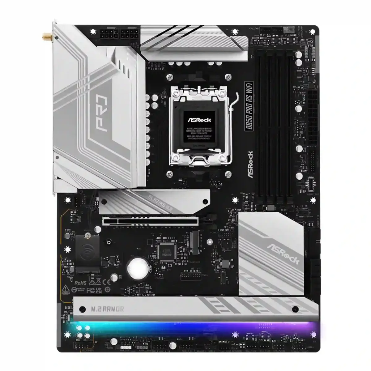 Mатеринська плата sAM5 AMD B850 4xDDR5 HDMI/USB3.2  4xM.2 2.5GbE LAN ATX B850 PRO RS WIFI ASROCK (B850 PRO RS WIFI)