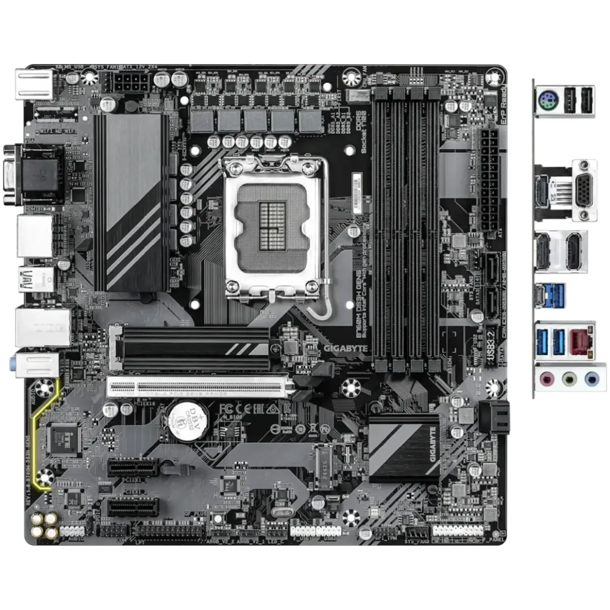 Mатеринська плата s1700 Intel B760 HDMI/2хDP/VGA 2 xM.2 2.5GbE LAN mATX  B760M DS3H GEN5 GIGABYTE (B760M DS3H GEN5)