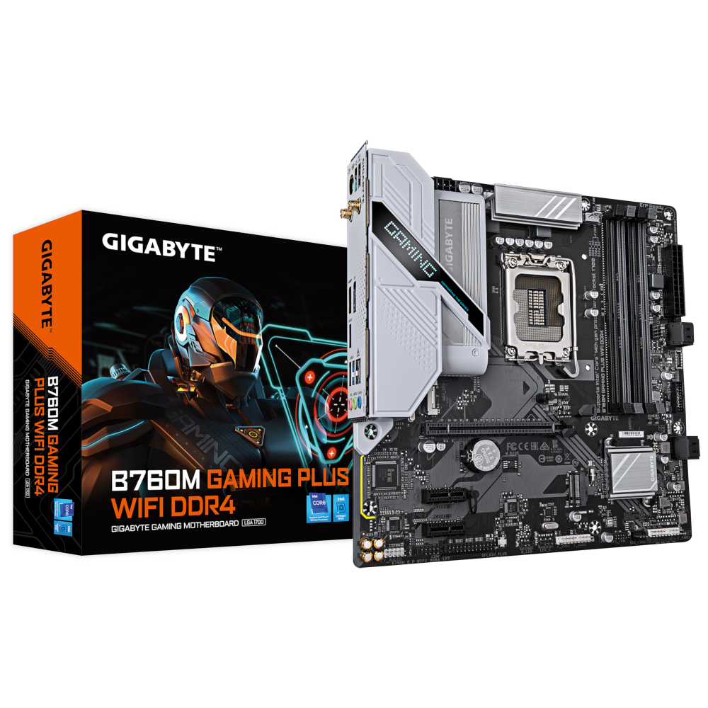 Mатеринська плата s1700 Intel B760 HDMI/DP  2xM.2  GbE LAN mATX B760M GAMING PLUS WIFI DDR4 GIGABYTE (B760M GAMING PLUS WIFI DDR4) (1844271)