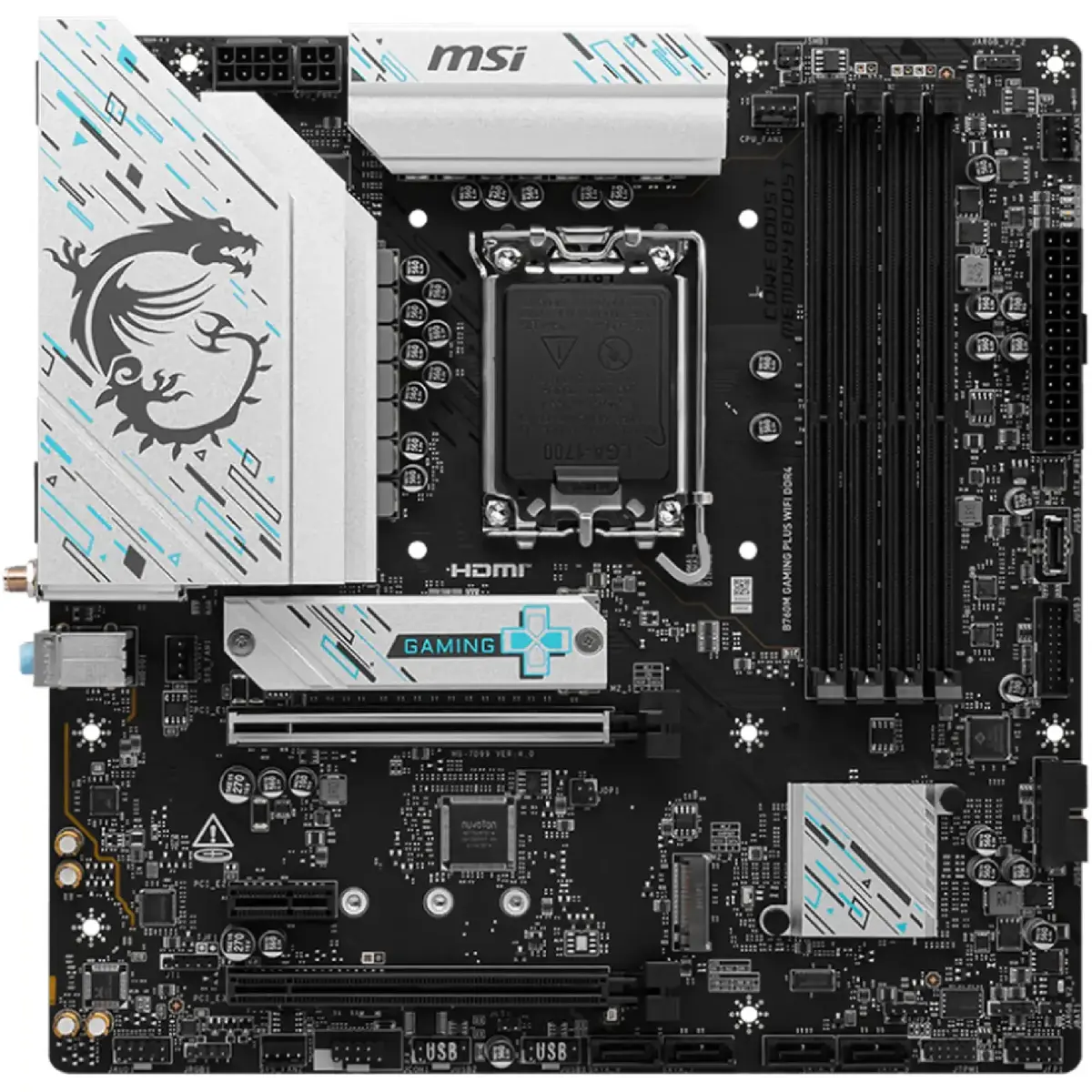 Mатеринська плата s1700 Intel B760 HDMI/DP  2xM.2  GbE LAN mATX B760M GAMING PLUS WIFI DDR4 GIGABYTE (B760M GAMING PLUS WIFI DDR4) (1844271)