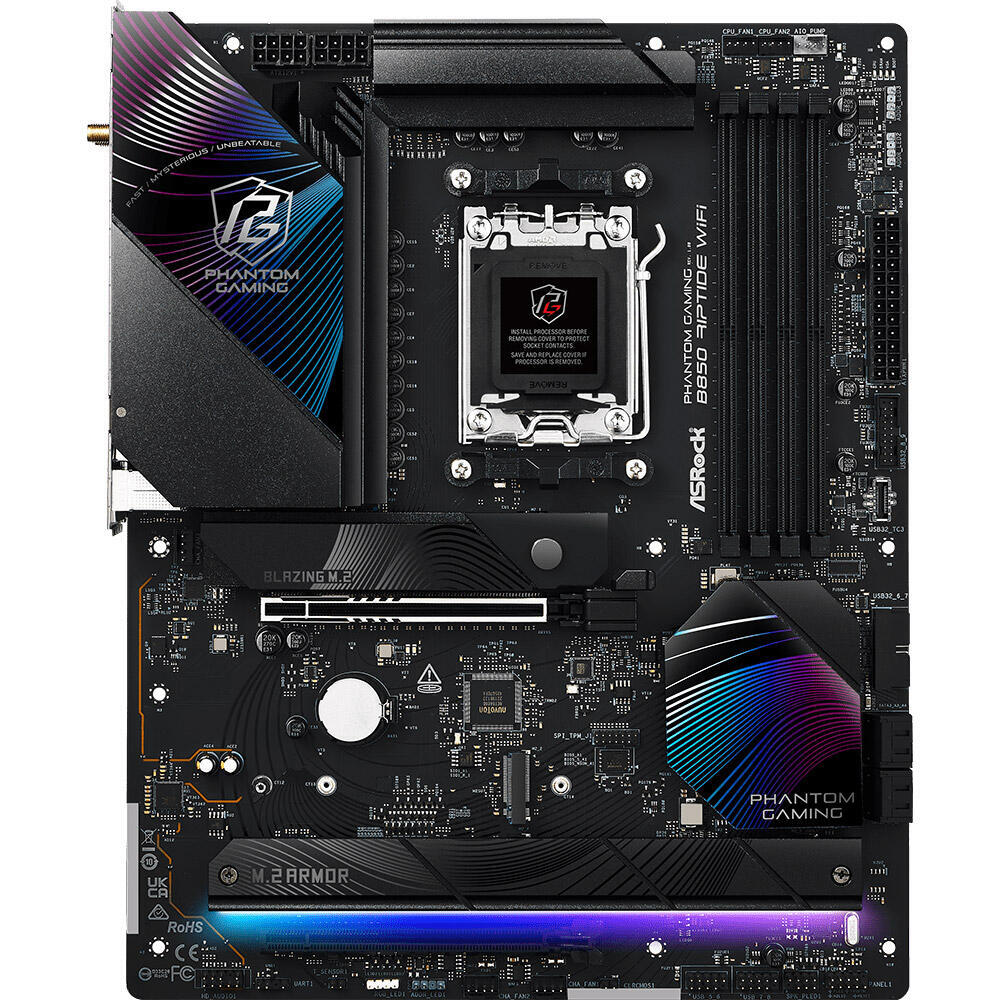 Mатеринська плата sAM5 AMD B850 4xDDR5 HDMI 4xM.2  2.5GbE LAN ATX B850 RIPTIDE WIFI ASROCK (B850 RIPTIDE WIFI)