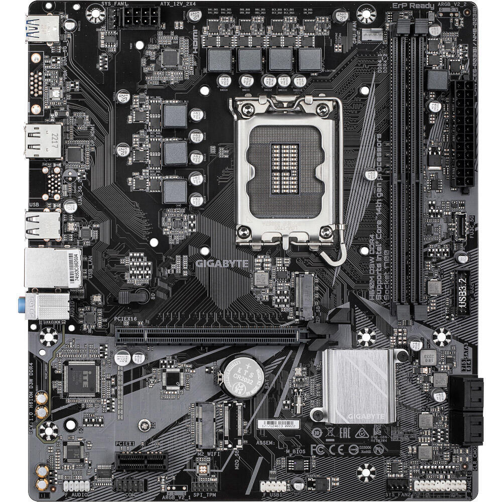 Mатеринська плата s1700 Intel H610 DP/HDMI 1xM.2 G bE LAN mATX H610M D3W DDR4 GIGABYTE (H610M D3W DDR4) (1803890)
