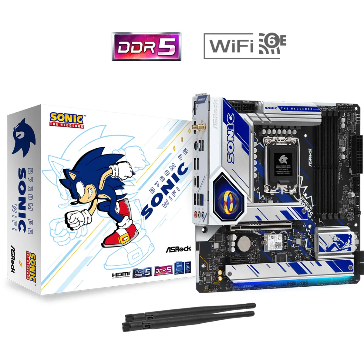 Mатеринська плата s1700 Intel B760 4xDDR5 DP/HDMI/ eDP 4xM.2 2.5GbE LAN mATX  B760M PG SONIC WIFI ASROCK (B760M PG SONIC WIFI)