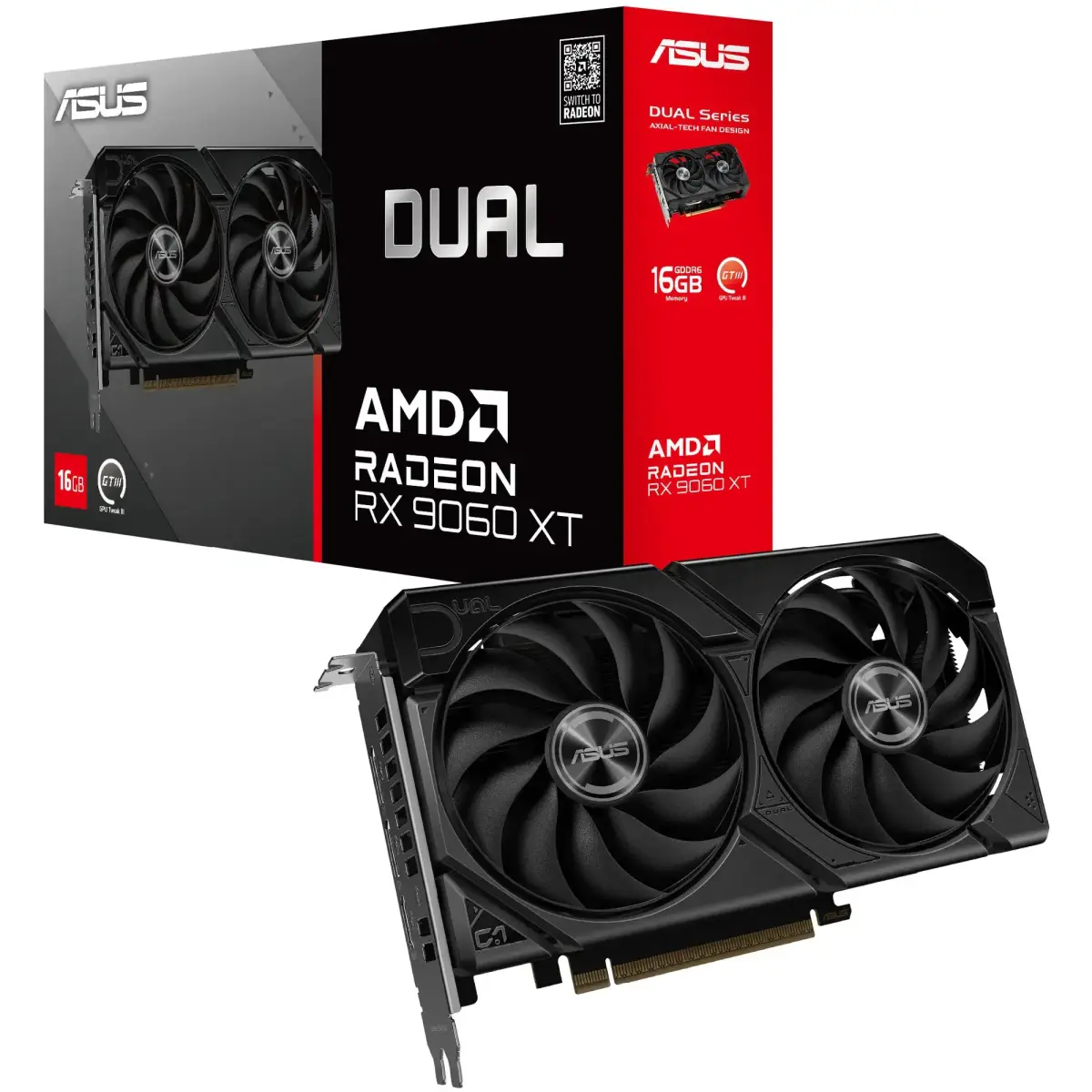 Відеокарта AMD Radeon RX 9060 XT 16GB GDDR6 Dual Asus (DUAL-RX9060XT-16G)