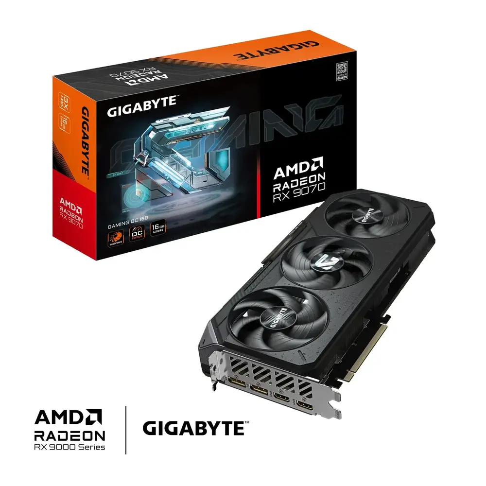 Відеокарта AMD Radeon RX 9070 16GB GDDR6 Gaming OC Gigabyte (GV-R9070GAMING OC-16GD)