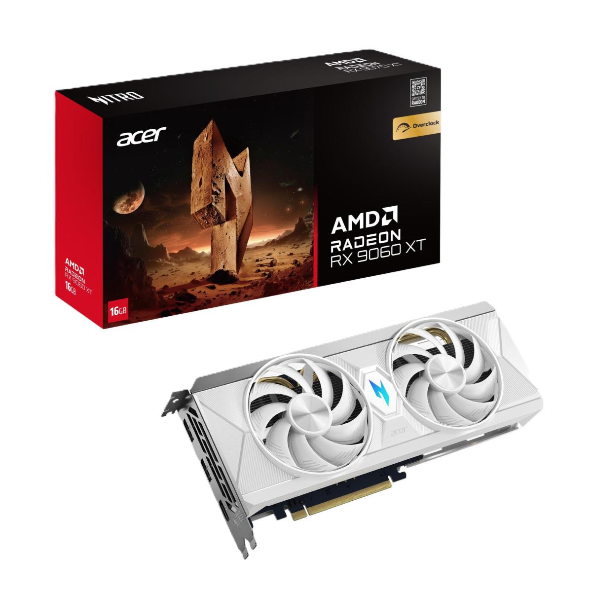 Відеокарта ACER PCIE16 RX9060XT 16GB GDDR6 WHITE (DP.Z4KWW.P02) (DP.Z4KWW.P02)
