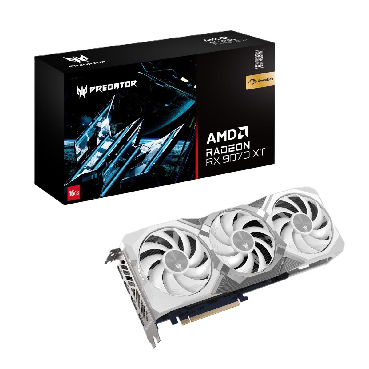 Відеокарта ACER PCIE16 RX9070XT 16GB GDDR6 WHITE (DP.Z4FWW.P02) (DP.Z4FWW.P02)