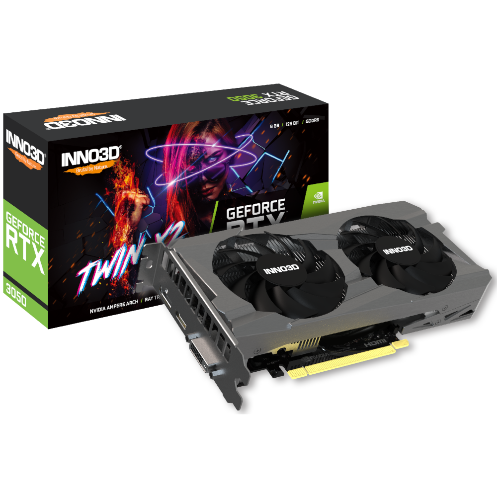 Вiдеокарта INNO3D RTX 3050 6GB TWIN X2 V2 (N30502-06D6-1880VA60)