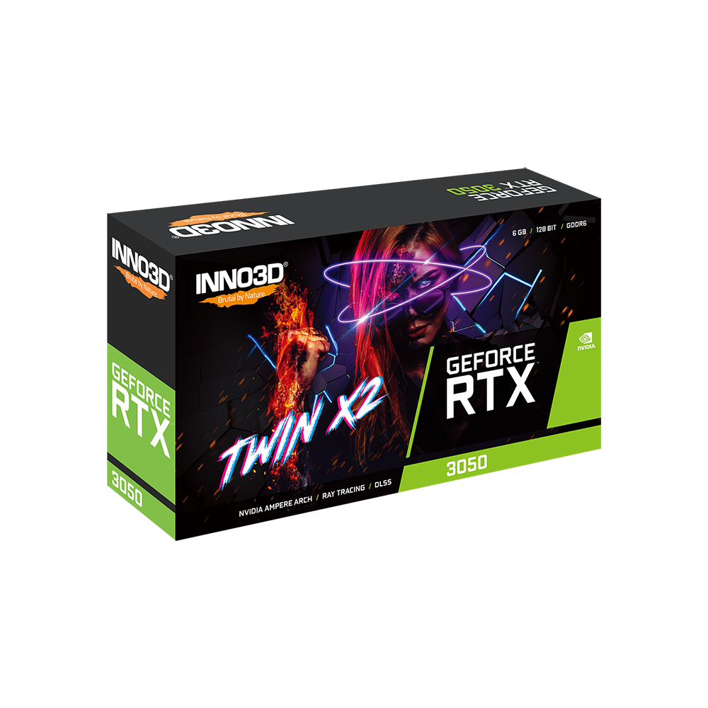 Вiдеокарта INNO3D RTX 3050 6GB TWIN X2 V2 (N30502-06D6-1880VA60)