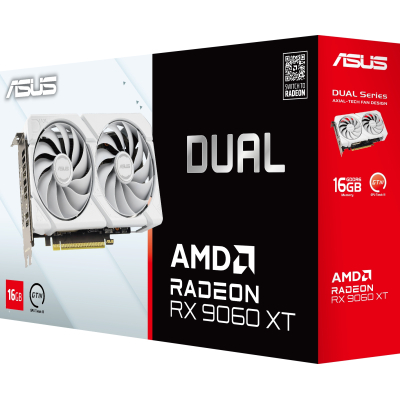 Відеокарта AMD Radeon RX 9060 XT 16GB GDDR6 Dual White Asus (DUAL-RX9060XT-16G-WHITE) Відеокарта AMD Radeon RX 9060 XT 16GB GDDR6 Dual White Asus (DUAL-RX9060XT-16G-WHITE)