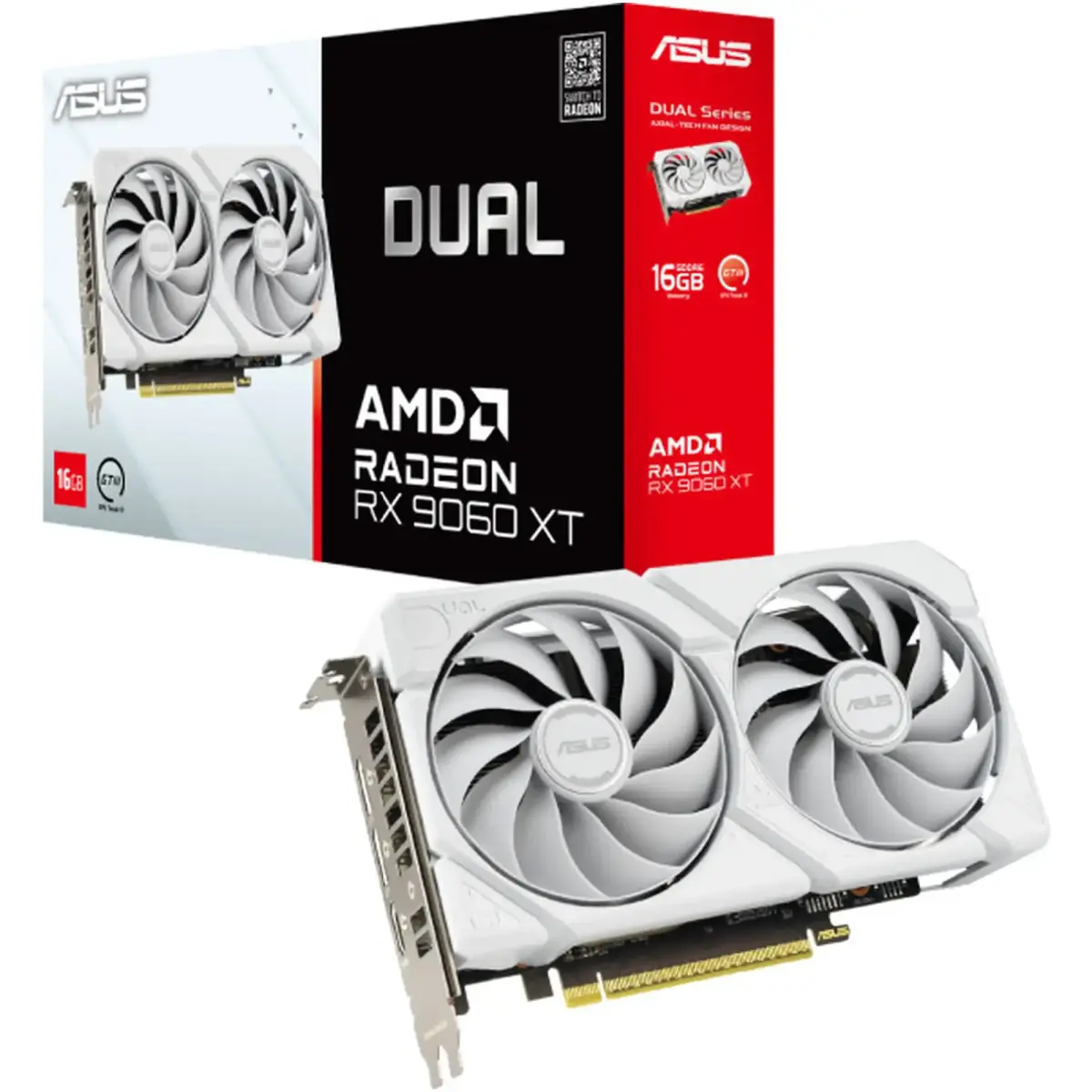 Відеокарта AMD Radeon RX 9060 XT 16GB GDDR6 Dual White Asus (DUAL-RX9060XT-16G-WHITE) Відеокарта AMD Radeon RX 9060 XT 16GB GDDR6 Dual White Asus (DUAL-RX9060XT-16G-WHITE)