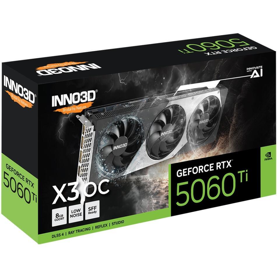 GeForce RTX5060 Ti Inno3D X3 OC, 8GB GDDR7, 128bit, PCI Express 5.0 (N506T3-08D7X-193075L)
