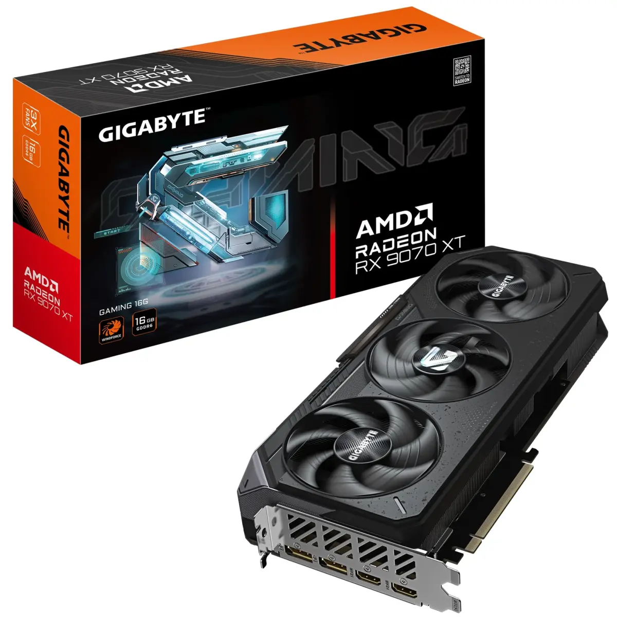 Відеокарта AMD Radeon RX 9070 XT 16GB GDDR6 Gaming Gigabyte (GV-R9070XTGAMING-16GD)