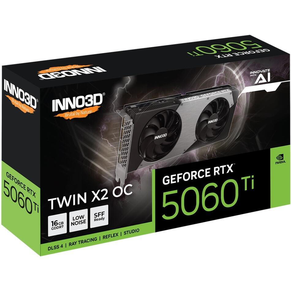 GeForce RTX5060 Ti Inno3D TWIN X2 OC, 16GB GDDR7, 128bit, PCI Express 5.0 (N506T2-16D7X-191073N) GeForce RTX5060 Ti Inno3D TWIN X2 OC, 16GB GDDR7, 128bit, PCI Express 5.0 (N506T2-16D7X-191073N)