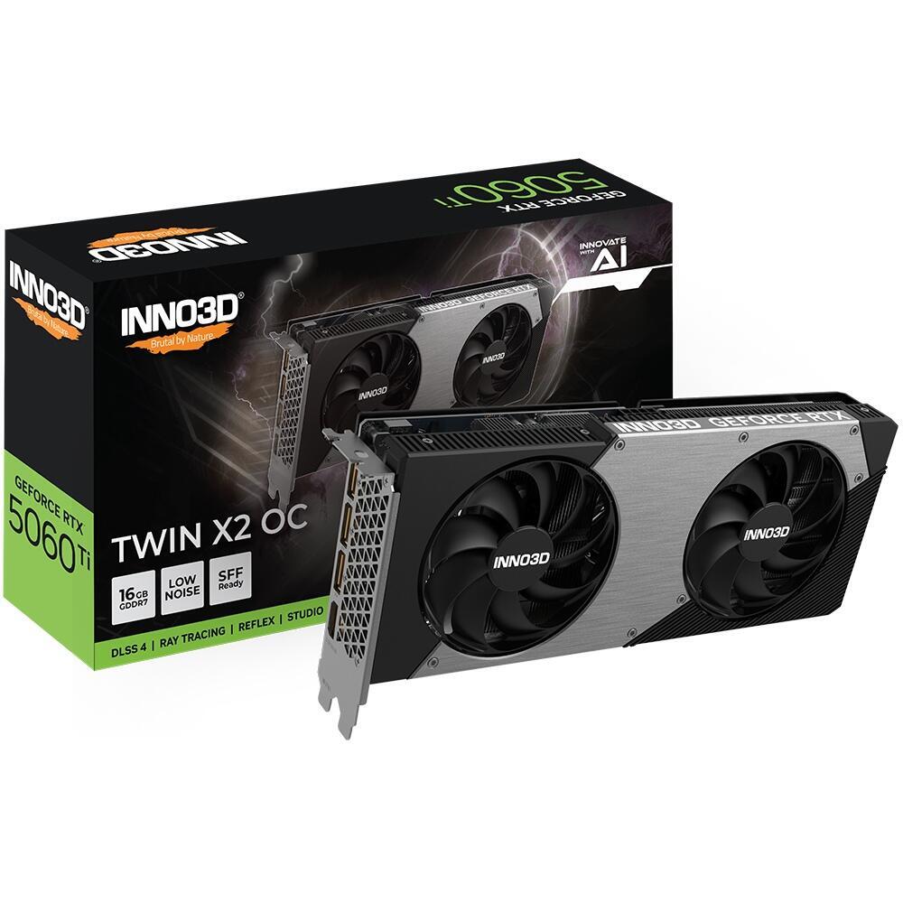 GeForce RTX5060 Ti Inno3D TWIN X2 OC, 16GB GDDR7, 128bit, PCI Express 5.0 (N506T2-16D7X-191073N) GeForce RTX5060 Ti Inno3D TWIN X2 OC, 16GB GDDR7, 128bit, PCI Express 5.0 (N506T2-16D7X-191073N)