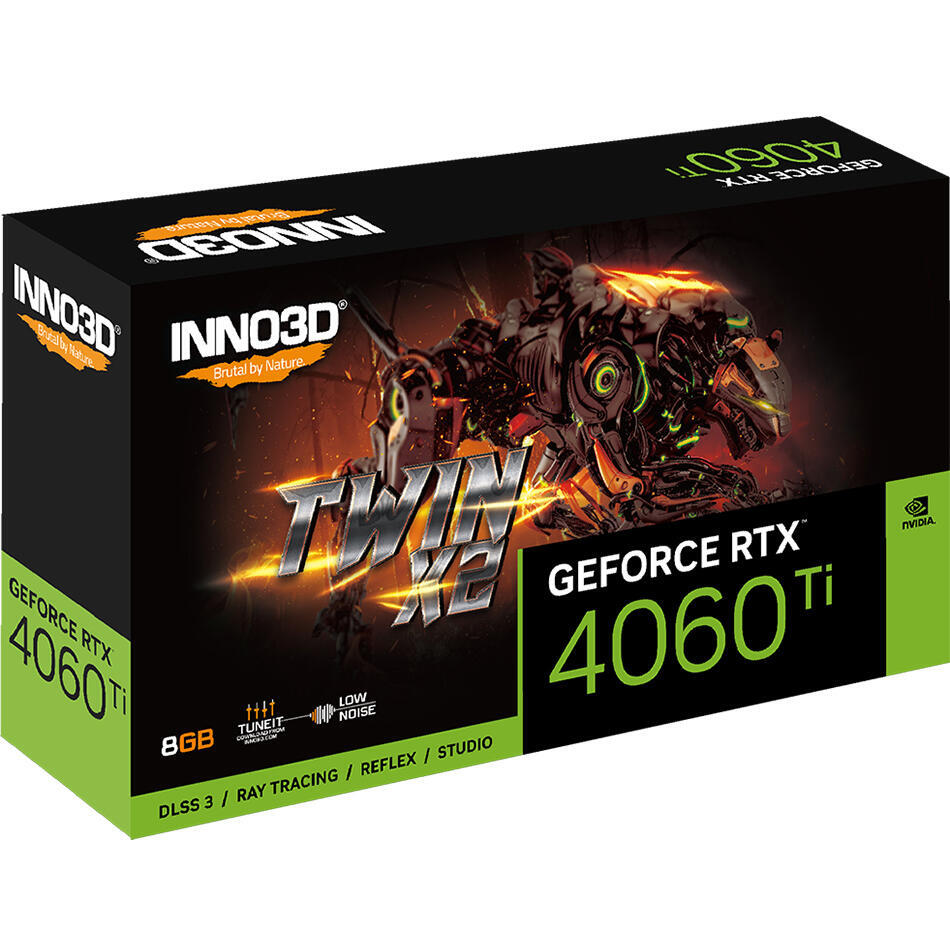 GeForce RTX4060 Ti Inno3D TWIN X2, 8GB GDDR6, 128bit, PCI-E 4.0 X16 (N406T2-08D6-171153N)