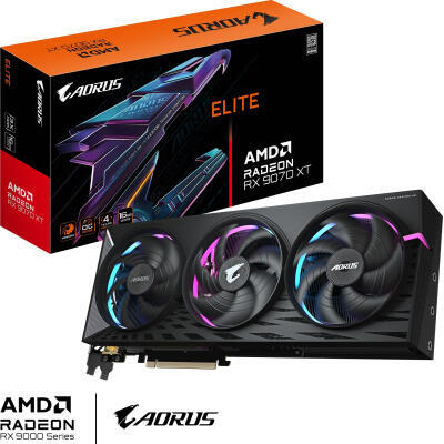 Відеокарта AMD Radeon RX 9070 XT 16GB GDDR6 Aorus Elite Gigabyte (GV-R9070XTAORUS E-16GD) Відеокарта AMD Radeon RX 9070 XT 16GB GDDR6 Aorus Elite Gigabyte (GV-R9070XTAORUS E-16GD)